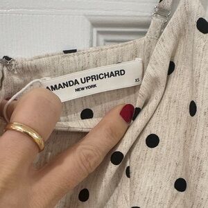Amanda Uprichard Wynwood Cream and Black Polka Dot Dress NEW size XS